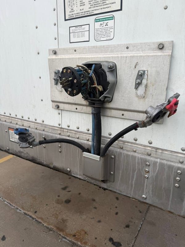 Trailer 7-way receptacle opened up during a wiring repair